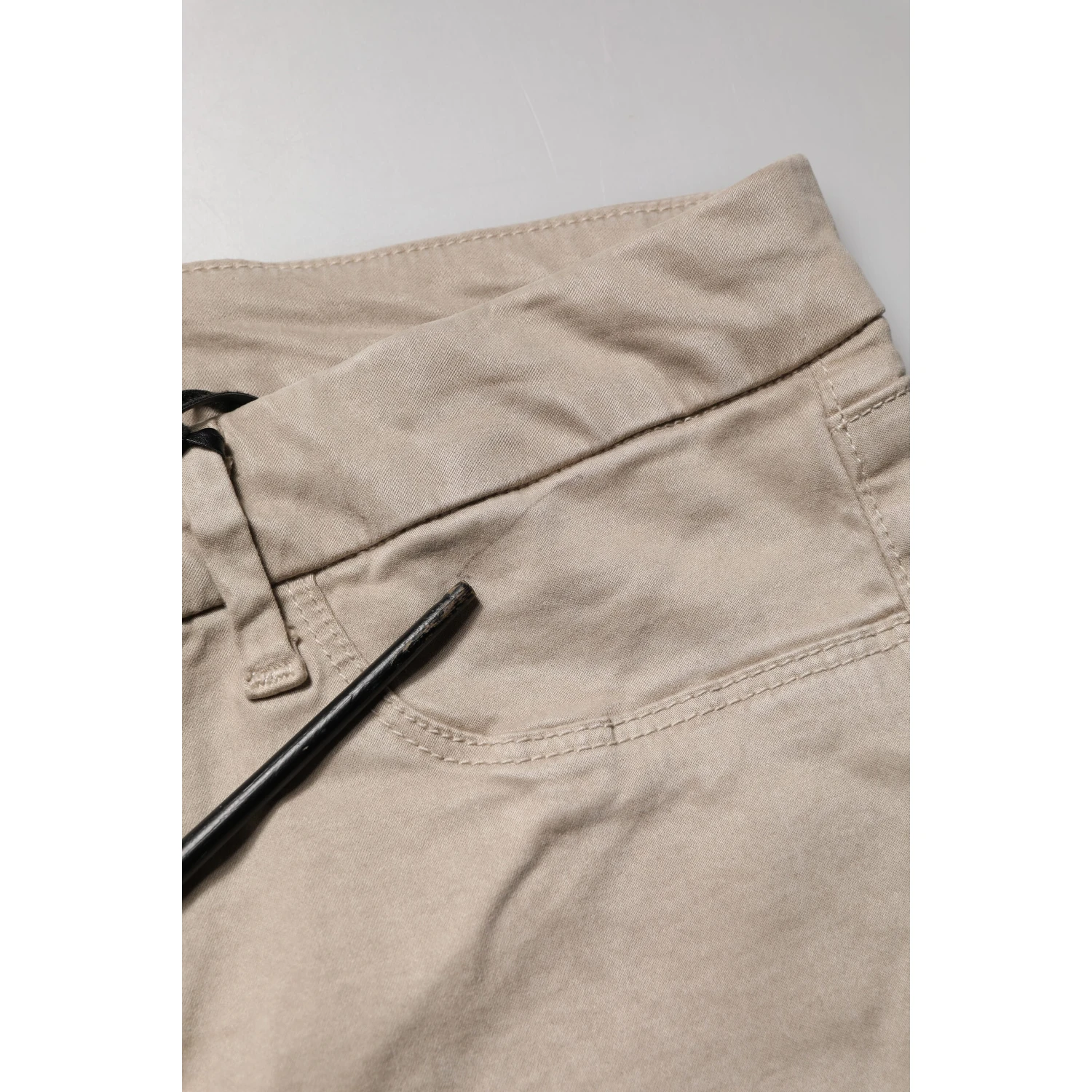 Beige Skinny Mid Waist Chino Casual Trouser Pants