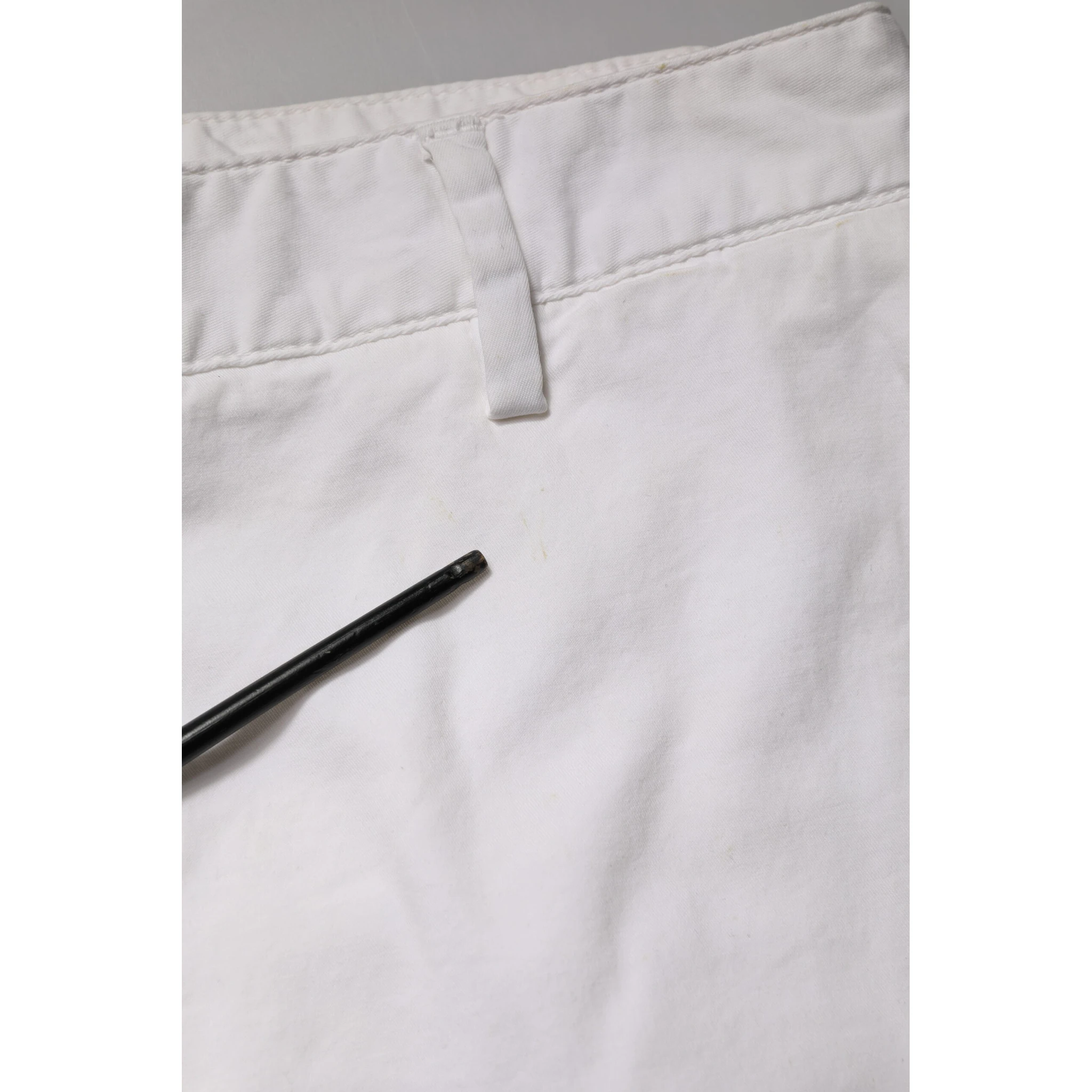 White Mid Waist Skinny Chino Cotton Trouser Pants