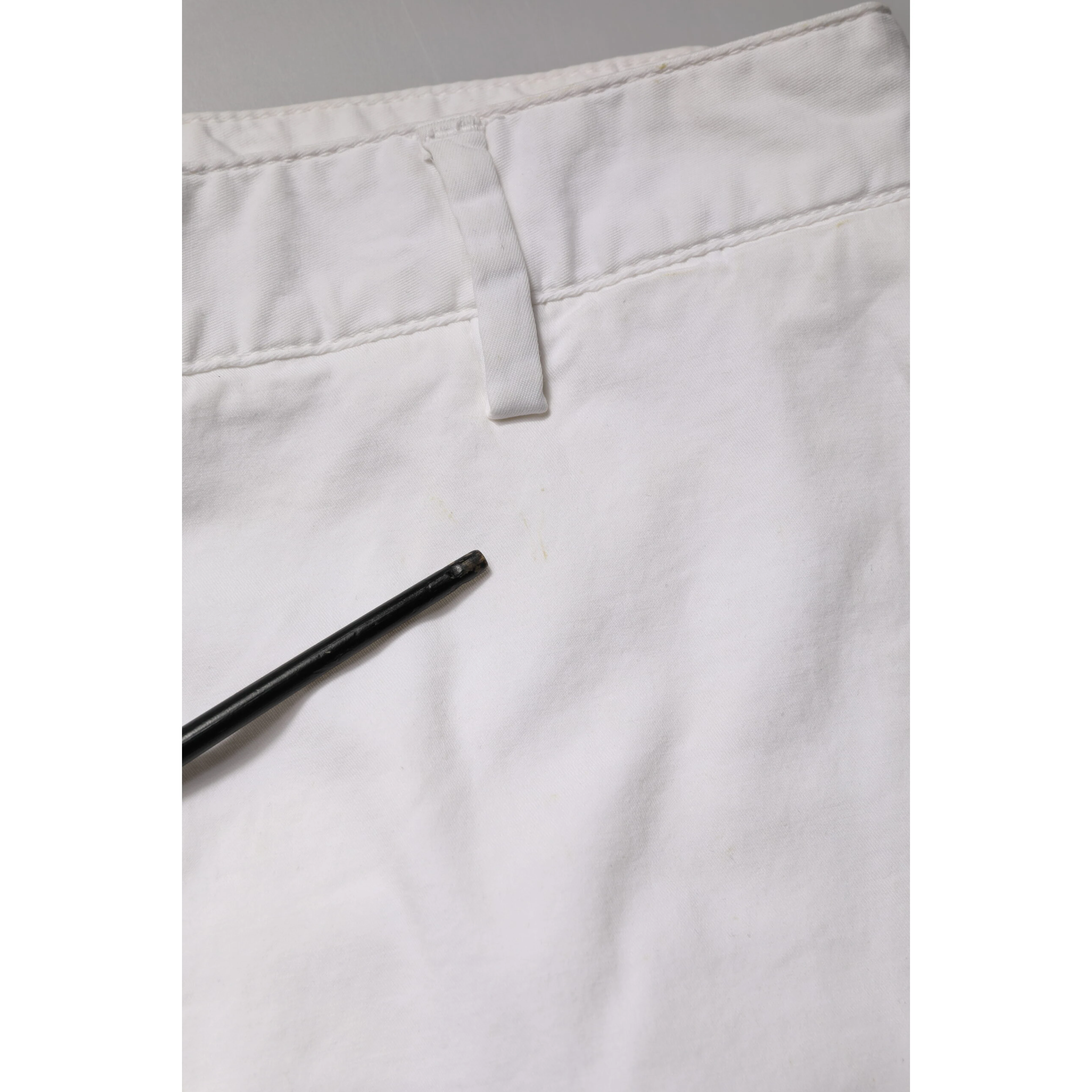 White Mid Waist Skinny Chino Cotton Trouser Pants