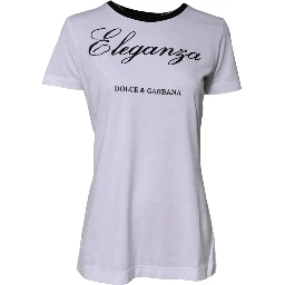 White Eleganza Cotton Crew Neck Tee T-shirt