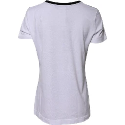 White Eleganza Cotton Crew Neck Tee T-shirt