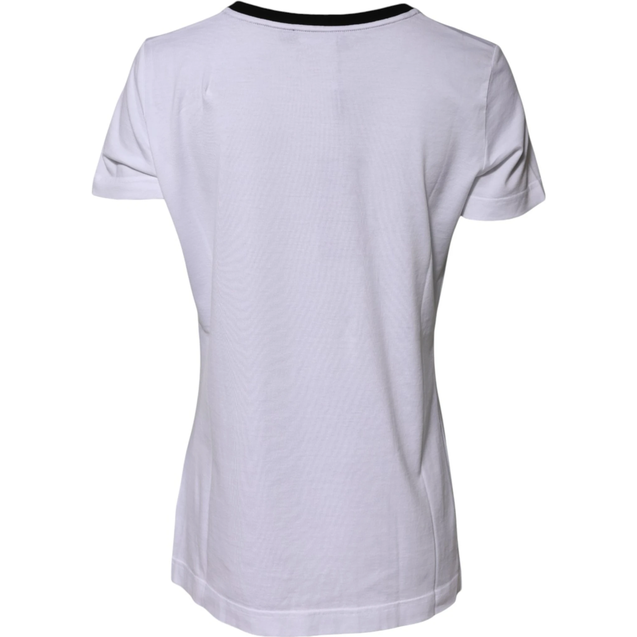 White Eleganza Cotton Crew Neck Tee T-shirt