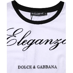 White Eleganza Cotton Crew Neck Tee T-shirt