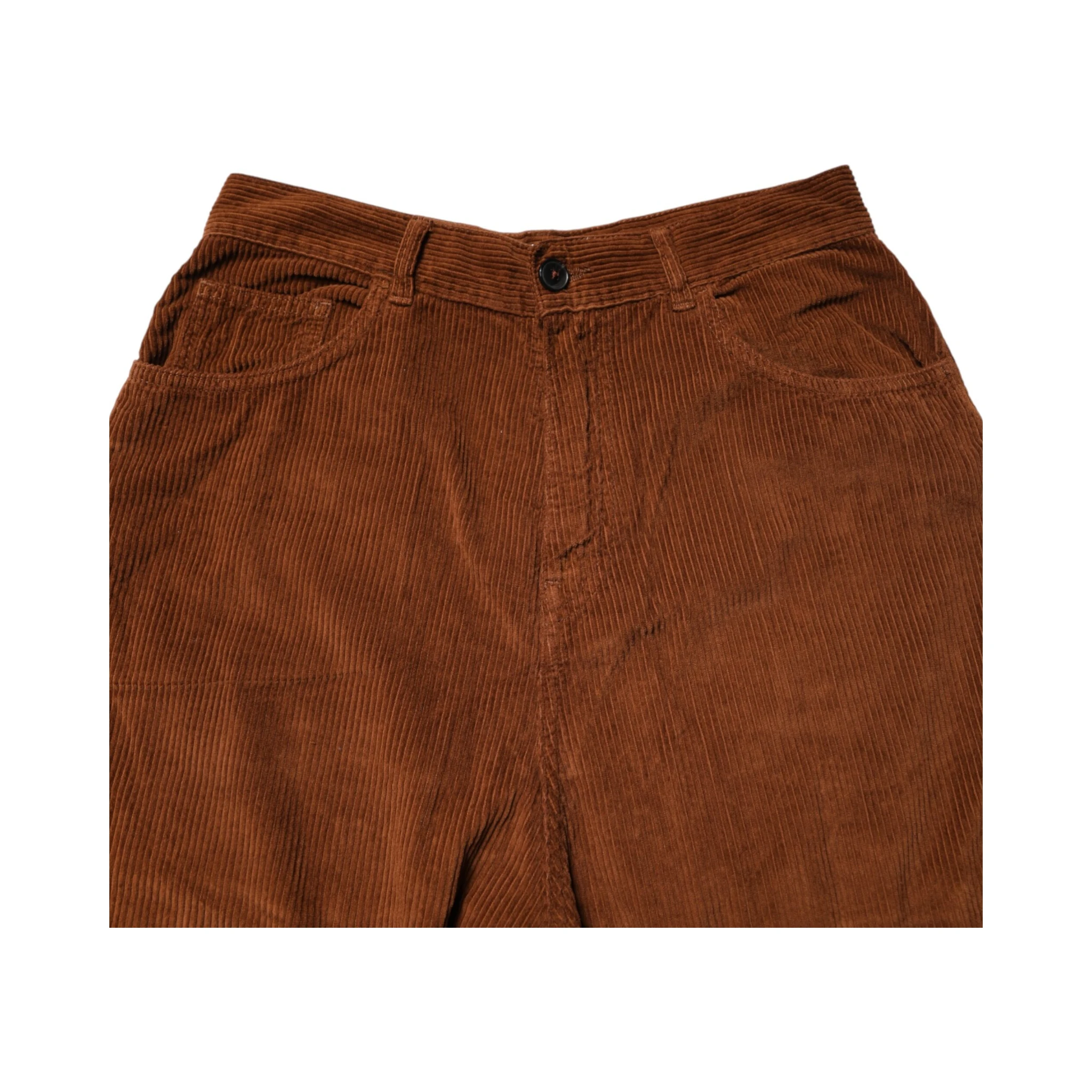 Brown Wide Leg High Waist Corduroy Denim Trouser Jeans