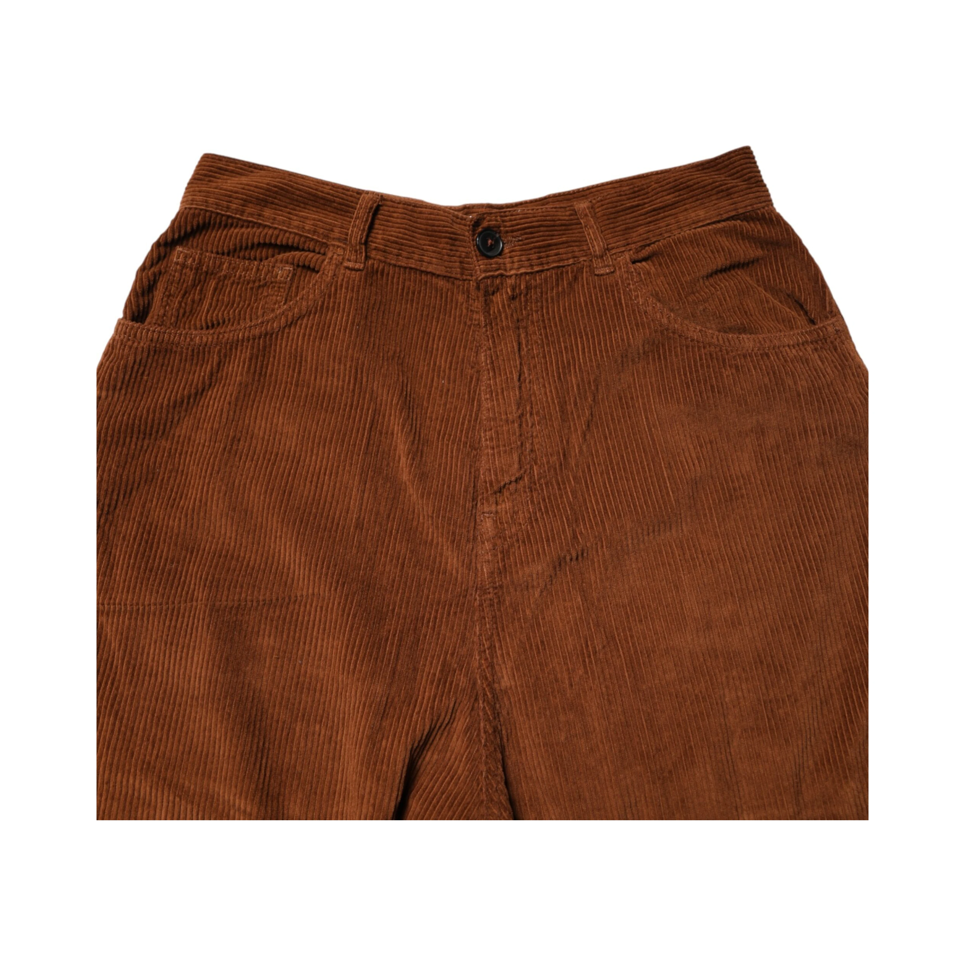 Brown Wide Leg High Waist Corduroy Denim Trouser Jeans