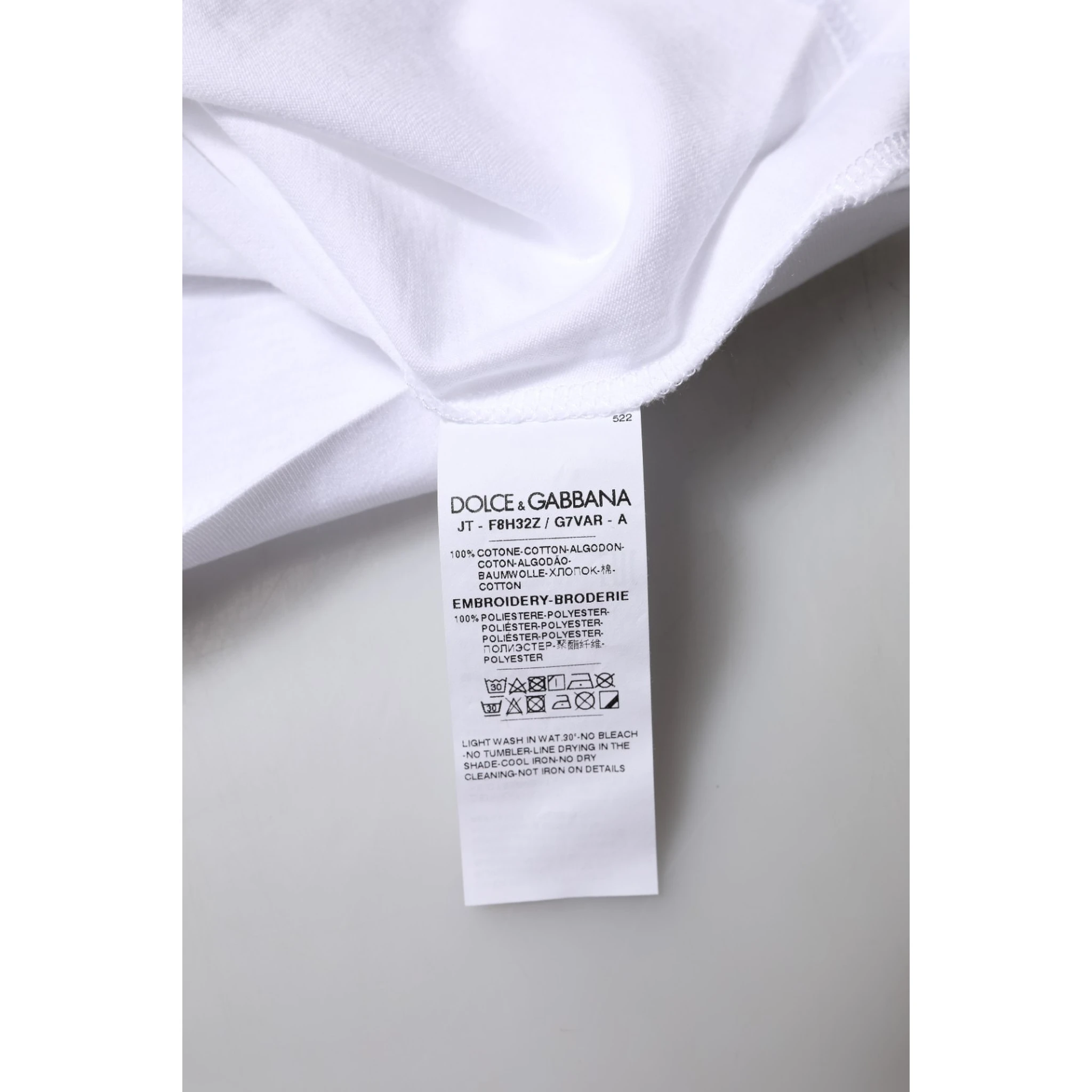 White Eleganza Cotton Crew Neck Tee T-shirt