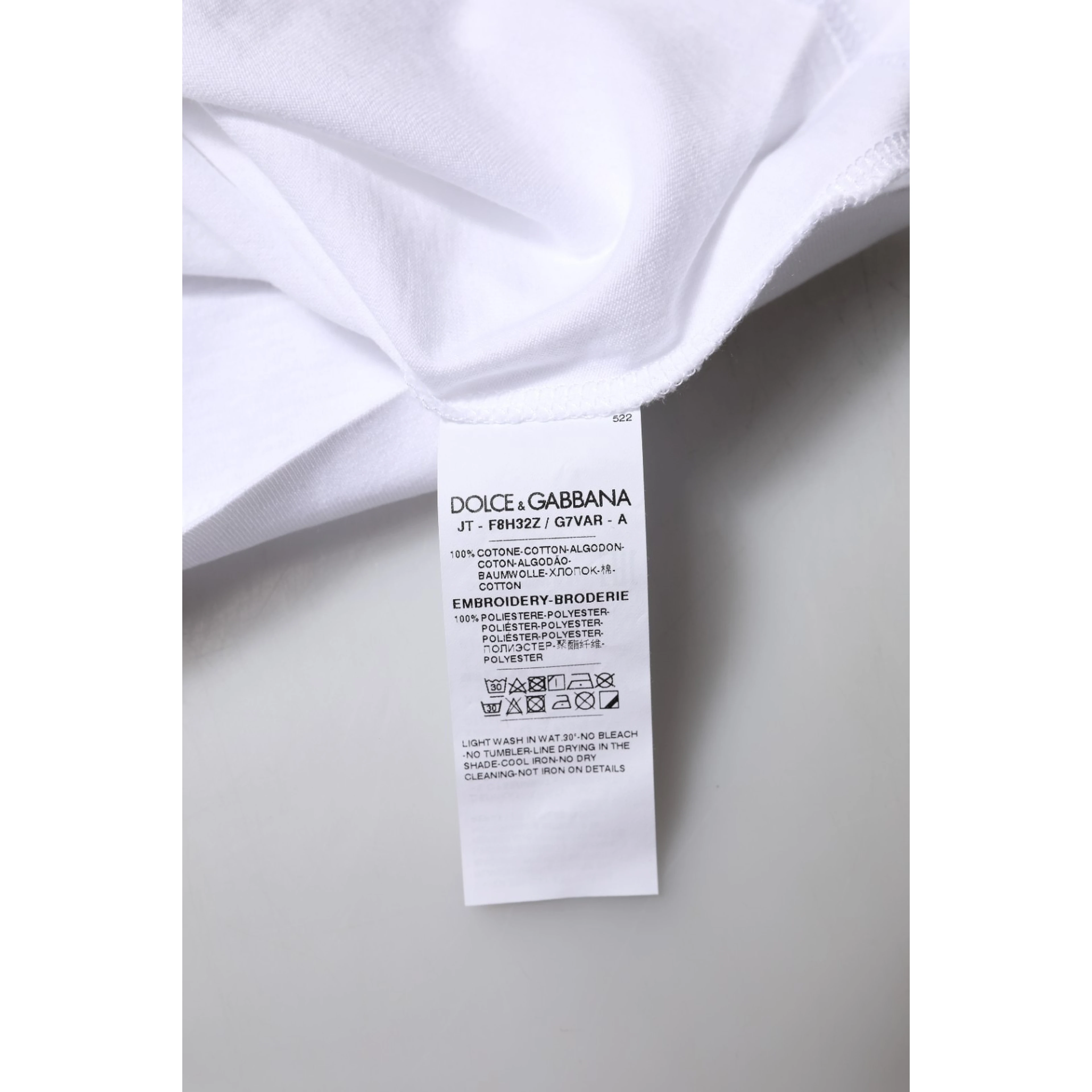 White Eleganza Cotton Crew Neck Tee T-shirt