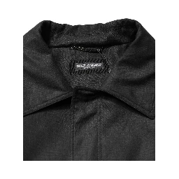 Black Pockets Collared Trench Coat Jacket