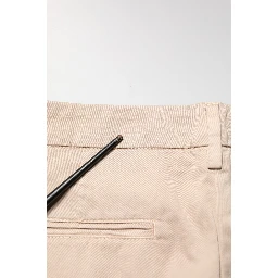 Beige Straight Mid Waist Chino Trouser Casual Pants