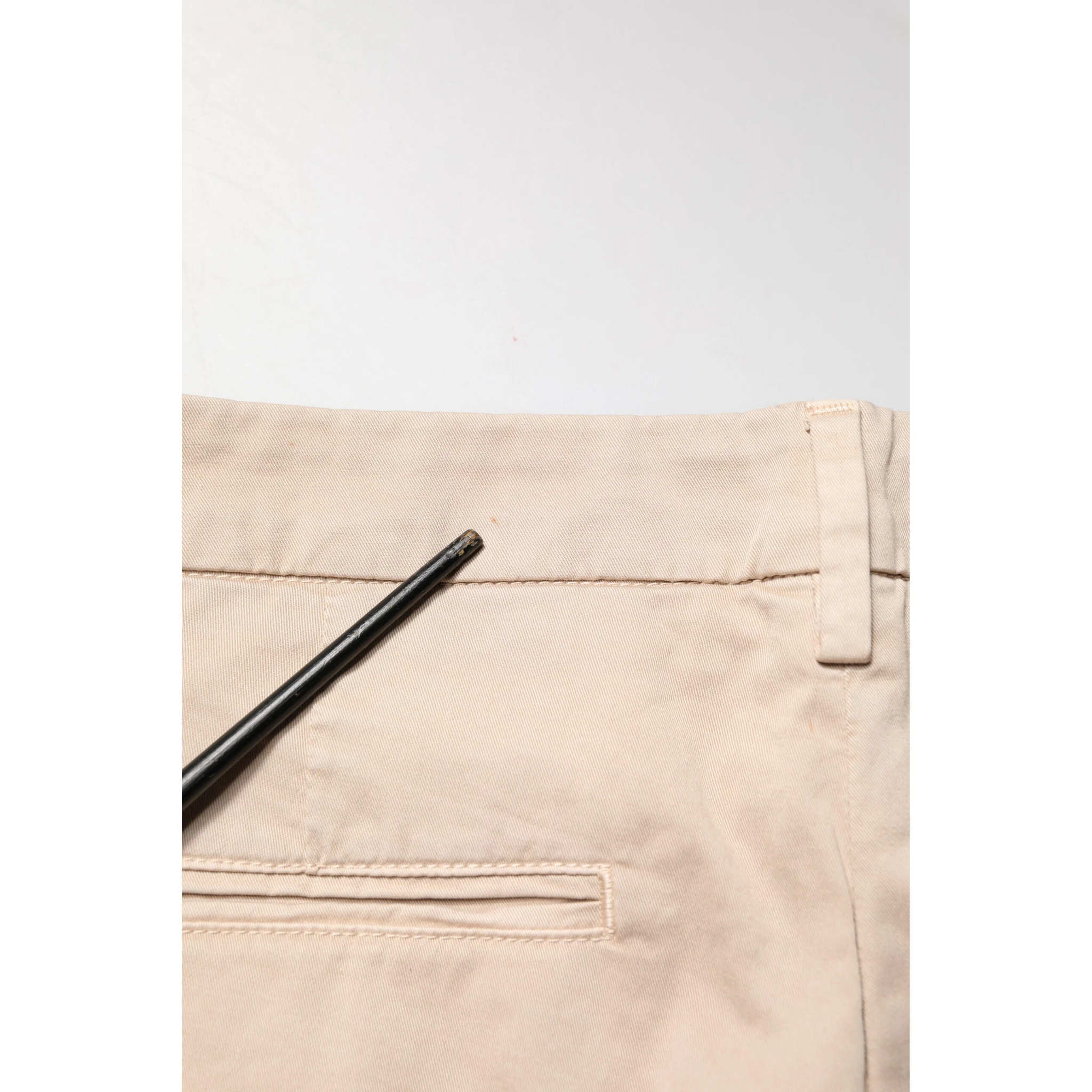 Beige Straight Mid Waist Chino Trouser Casual Pants