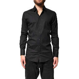 Black GOLD Cotton Men Dress Formal Shirt