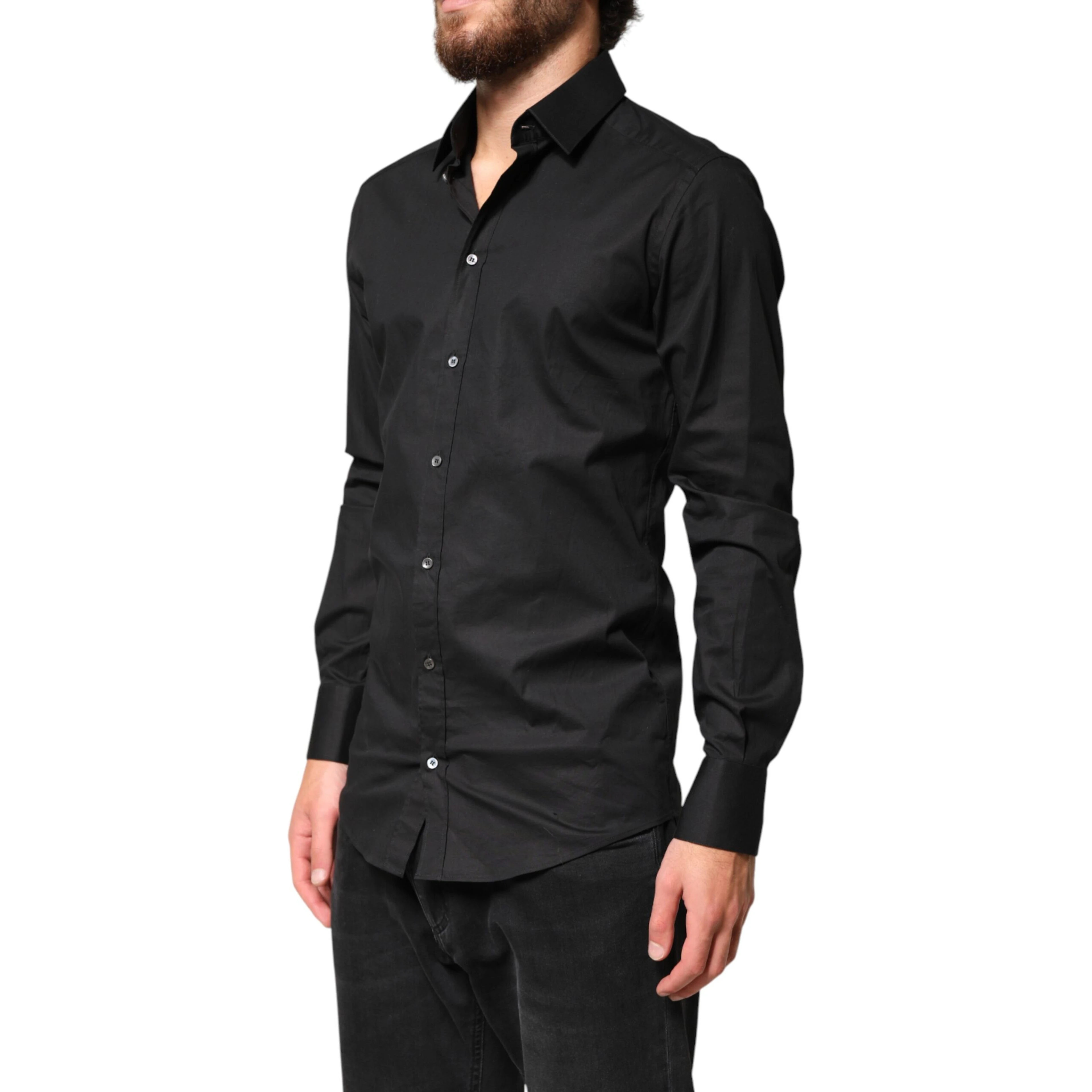 Black GOLD Cotton Men Dress Formal Shirt