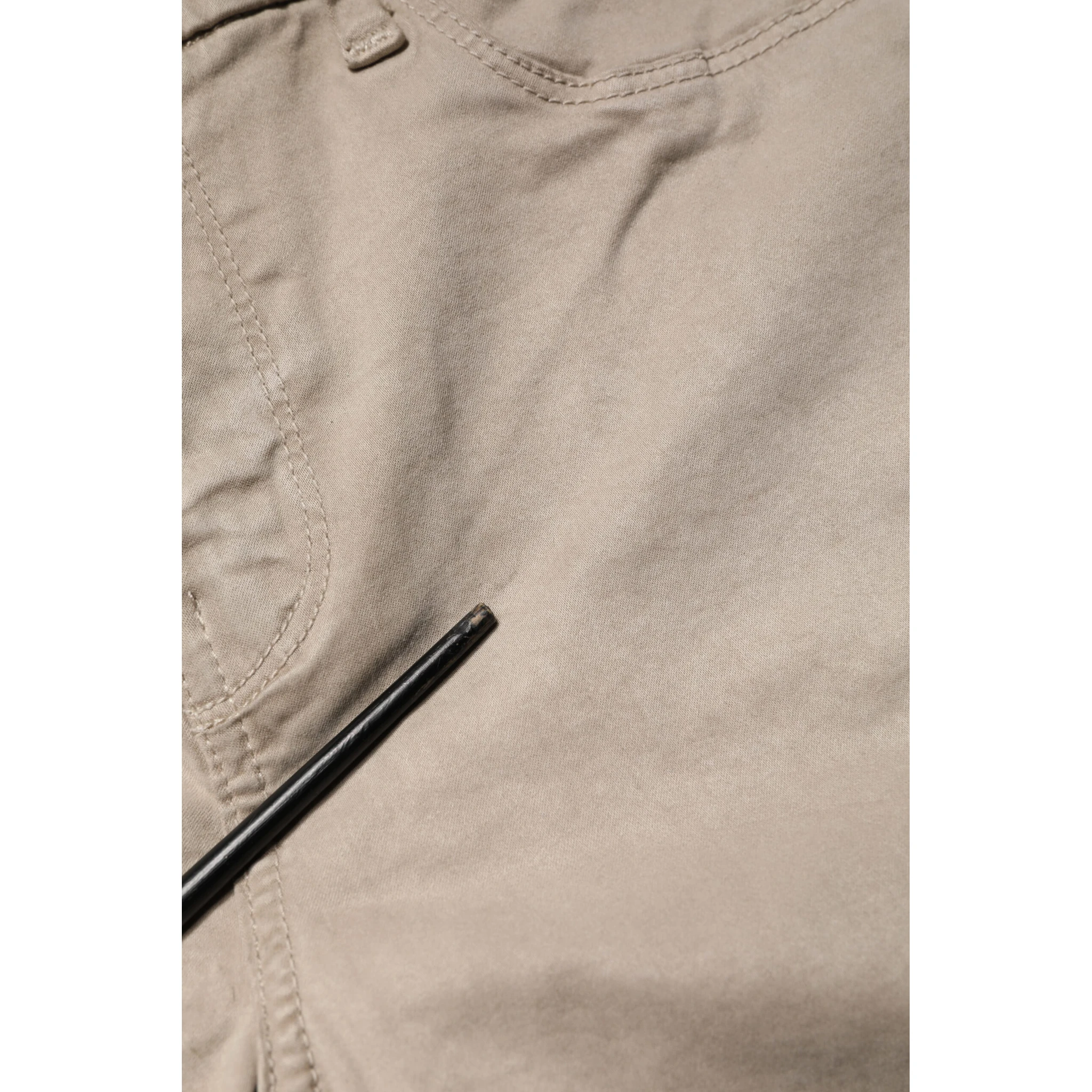 Beige Skinny Mid Waist Chino Casual Trouser Pants