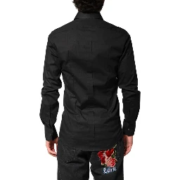 Black GOLD Cotton Men Dress Formal Shirt