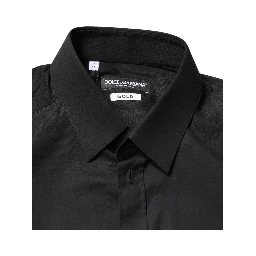 Black GOLD Cotton Men Dress Formal Shirt