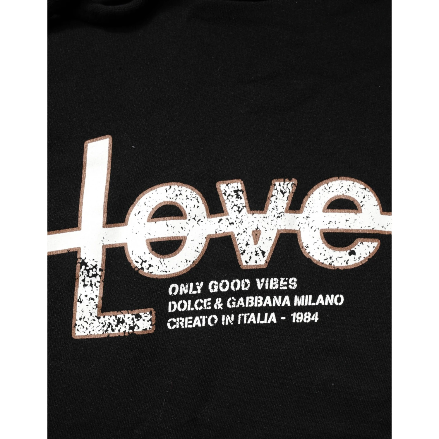 Black LOVE Cotton Hooded Sweatshirt Sweater