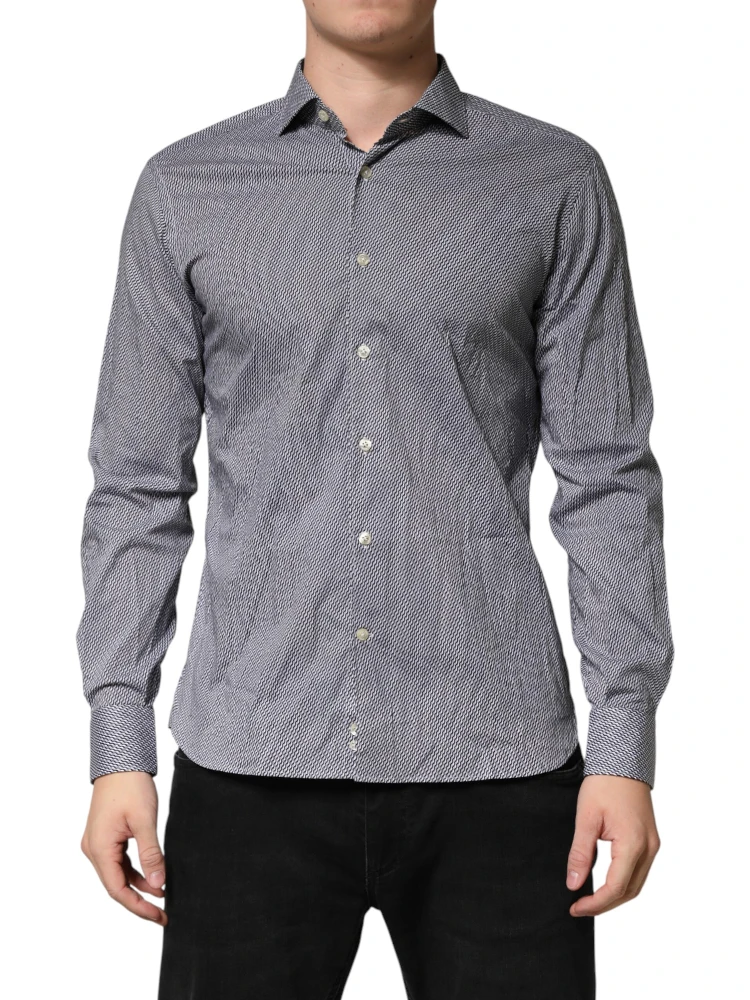 Gray Patterned Long Sleeves Dress Shirt alternative