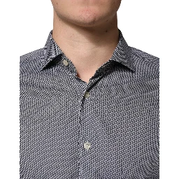 Gray Patterned Long Sleeves Dress Shirt