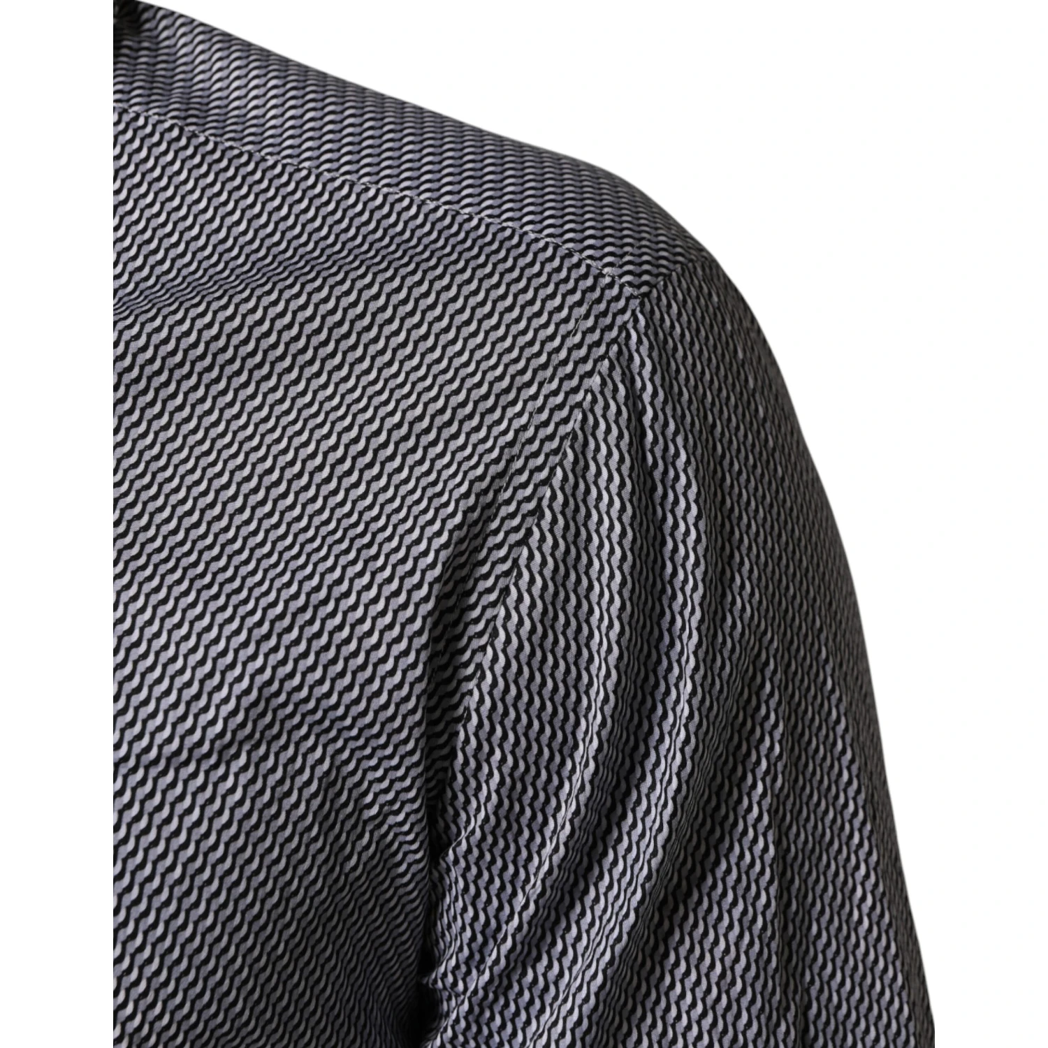 Gray Patterned Long Sleeves Dress Shirt