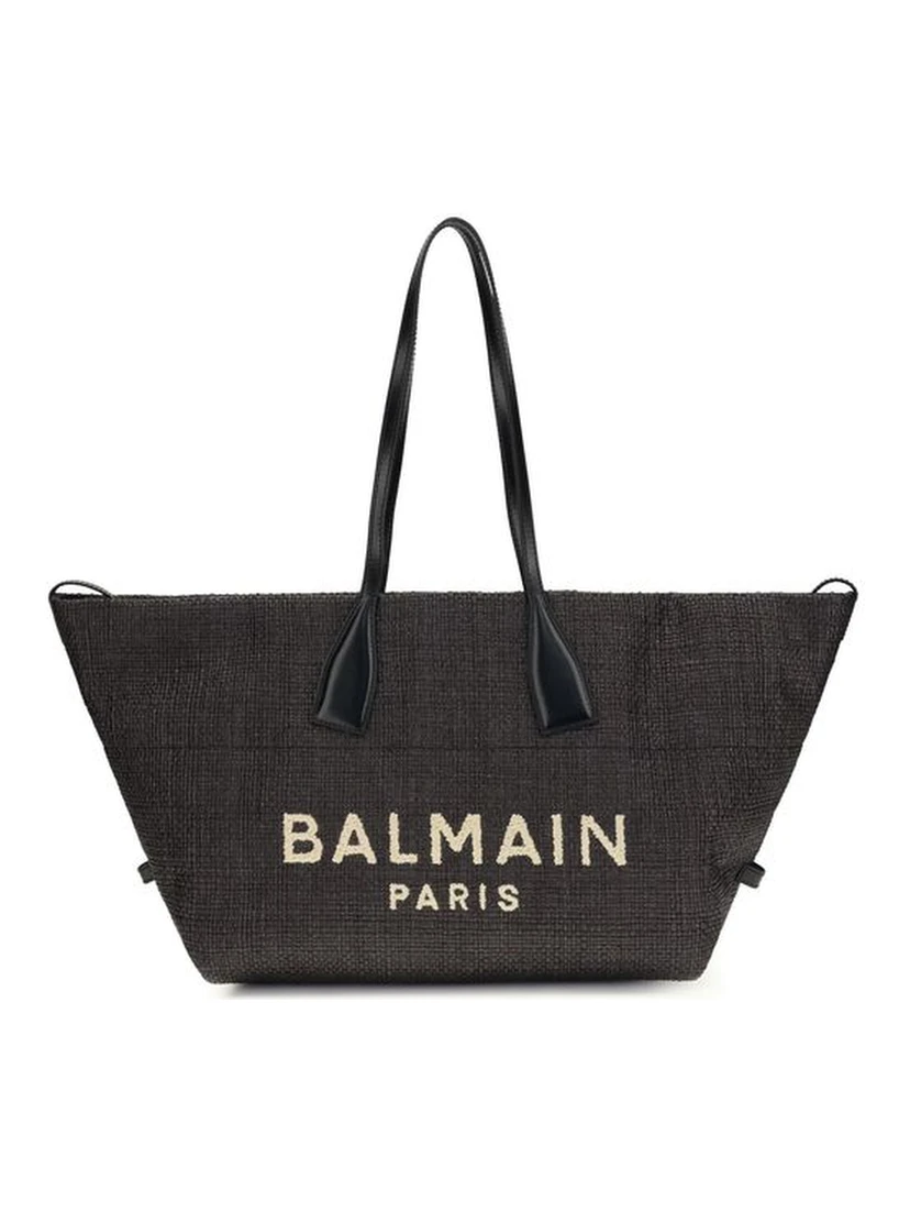 Black Raffia Shoulder Bag