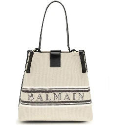 Beige Cotton Shoulder Bag