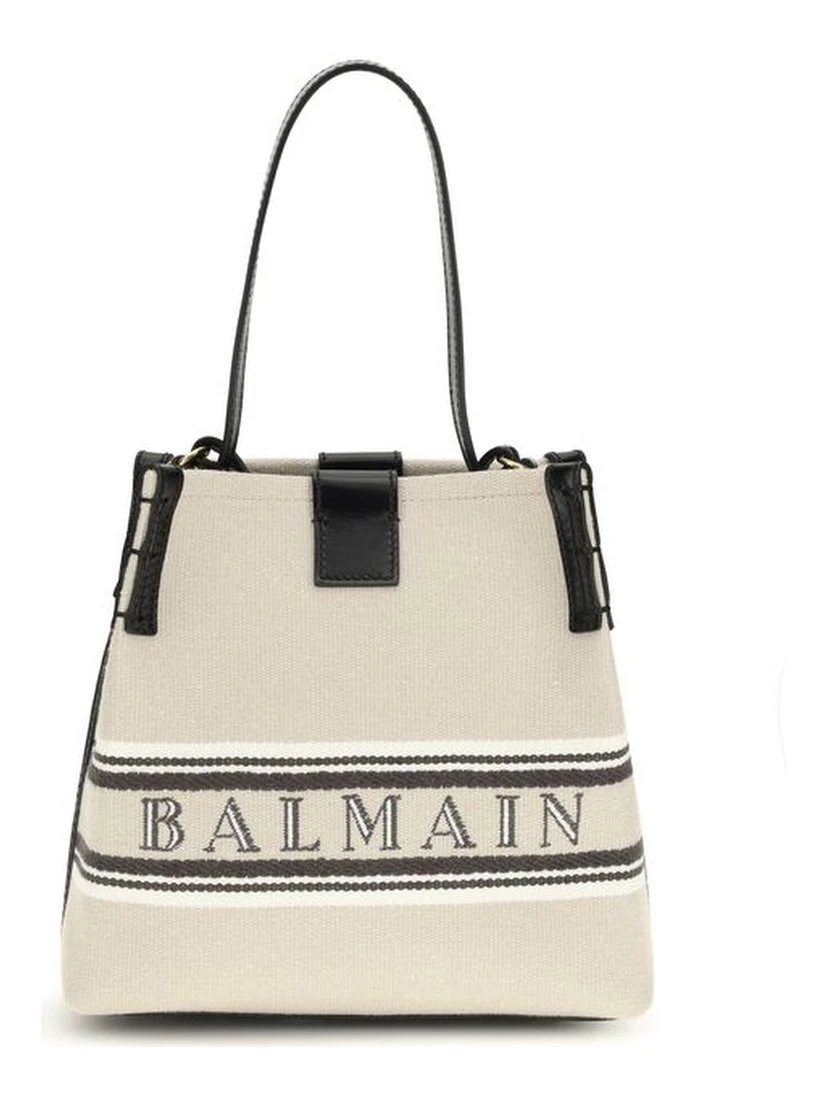 Beige Cotton Shoulder Bag
