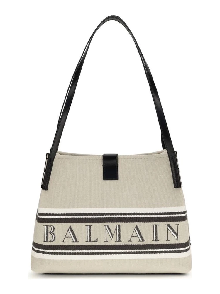 Beige Cotton Shoulder Bag