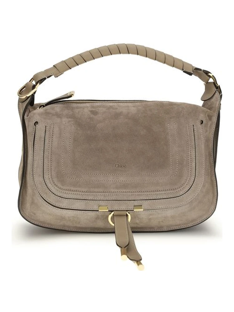 Beige Calf Leather Bos Taurus Shoulder Bag