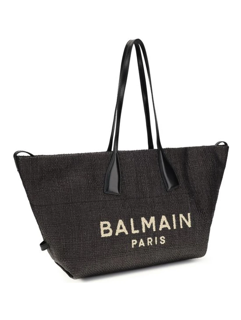 Black Raffia Shoulder Bag