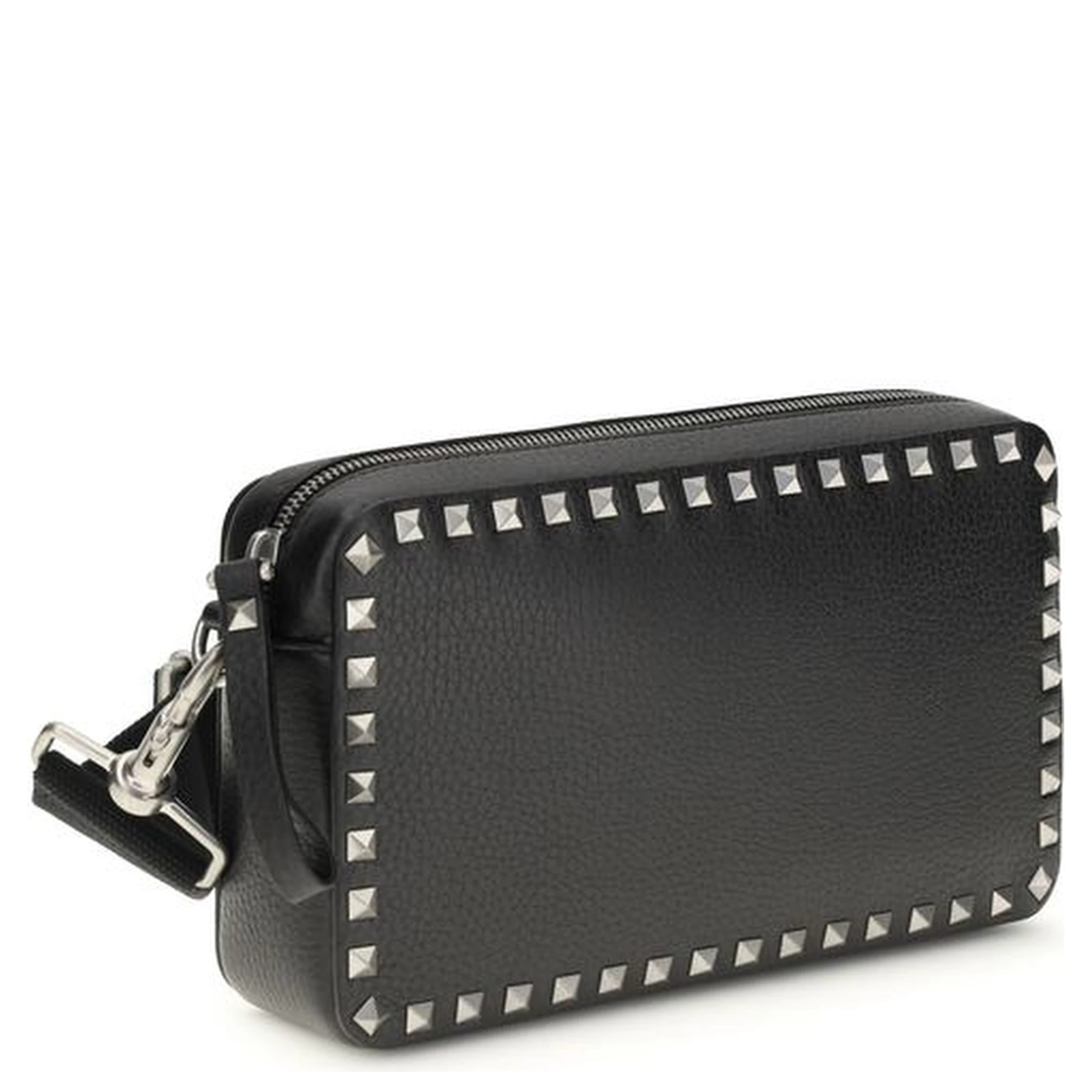 حقيبة كتف بوس توروس من جلد العجل الأسود