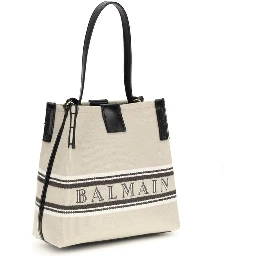 Beige Cotton Shoulder Bag