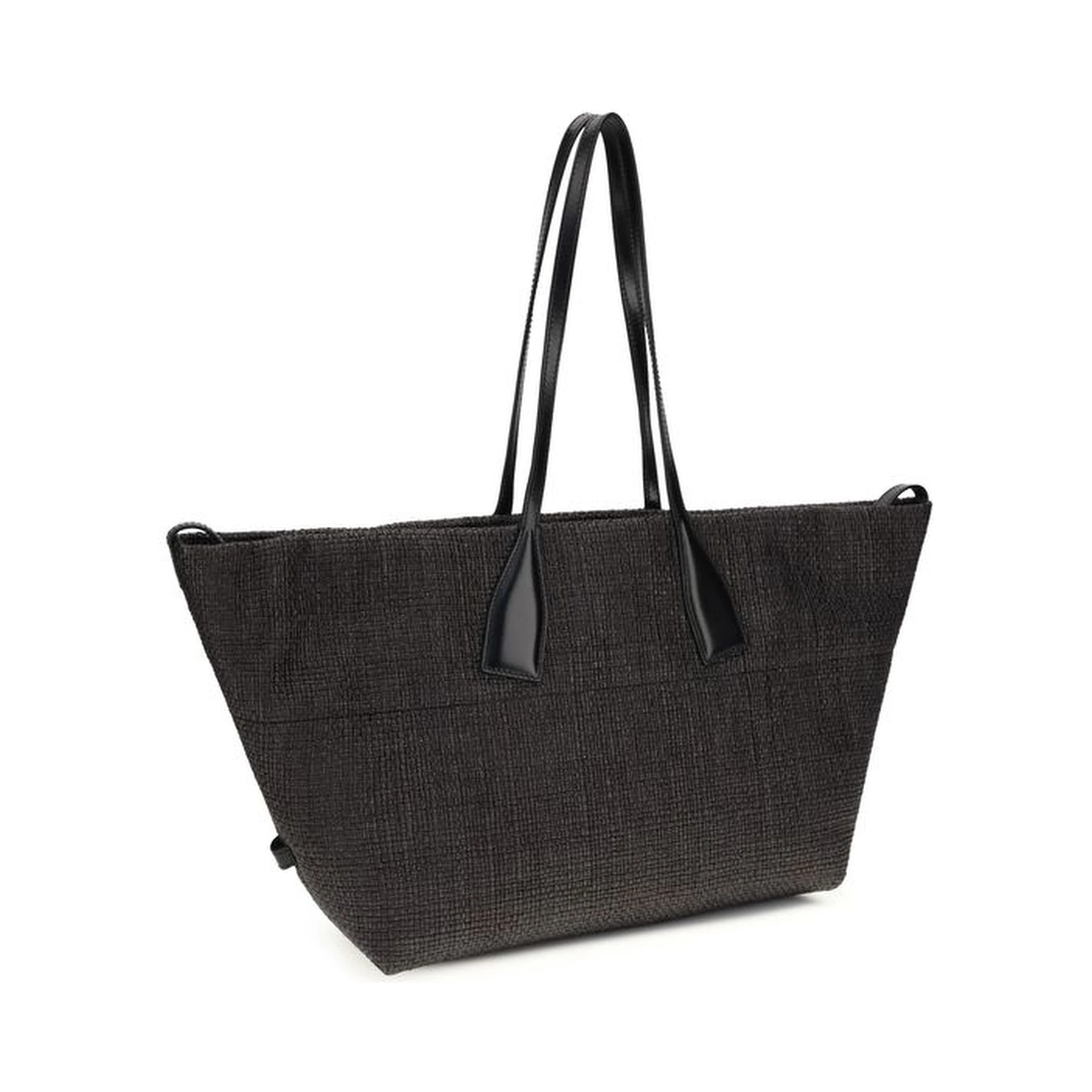 Black Raffia Shoulder Bag