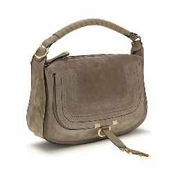 Beige Calf Leather Bos Taurus Shoulder Bag