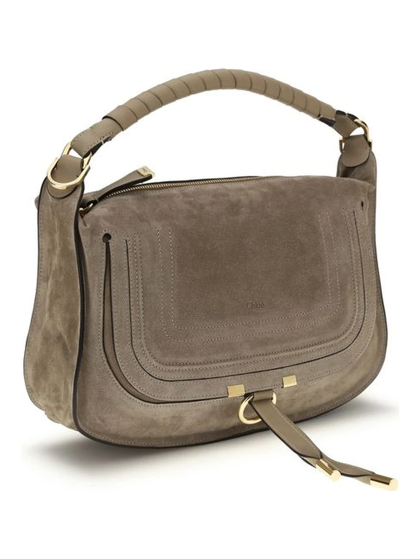 Beige Calf Leather Bos Taurus Shoulder Bag