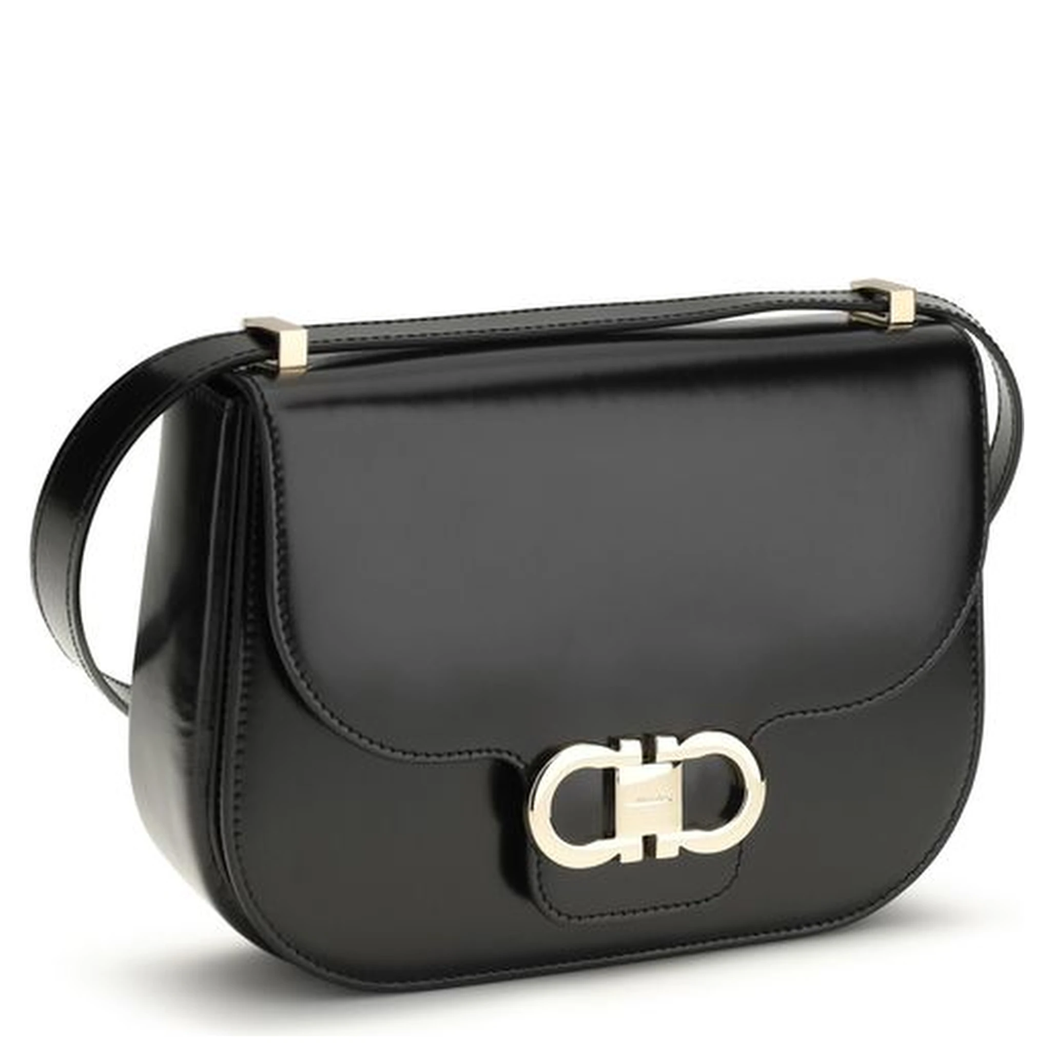 Black Calf Leather Bos Taurus Shoulder Bag
