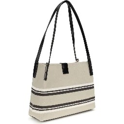 Beige Cotton Shoulder Bag