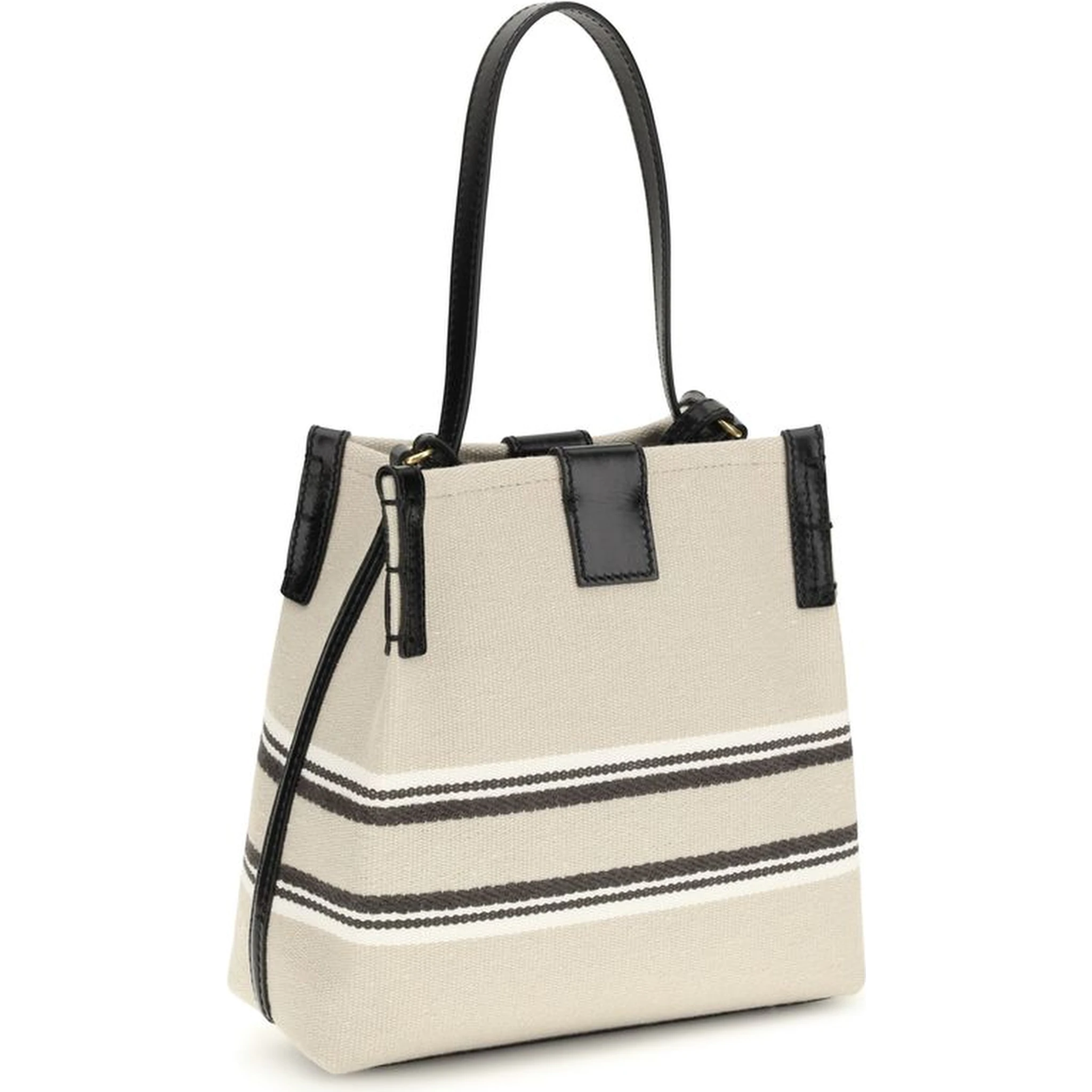 Beige Cotton Shoulder Bag