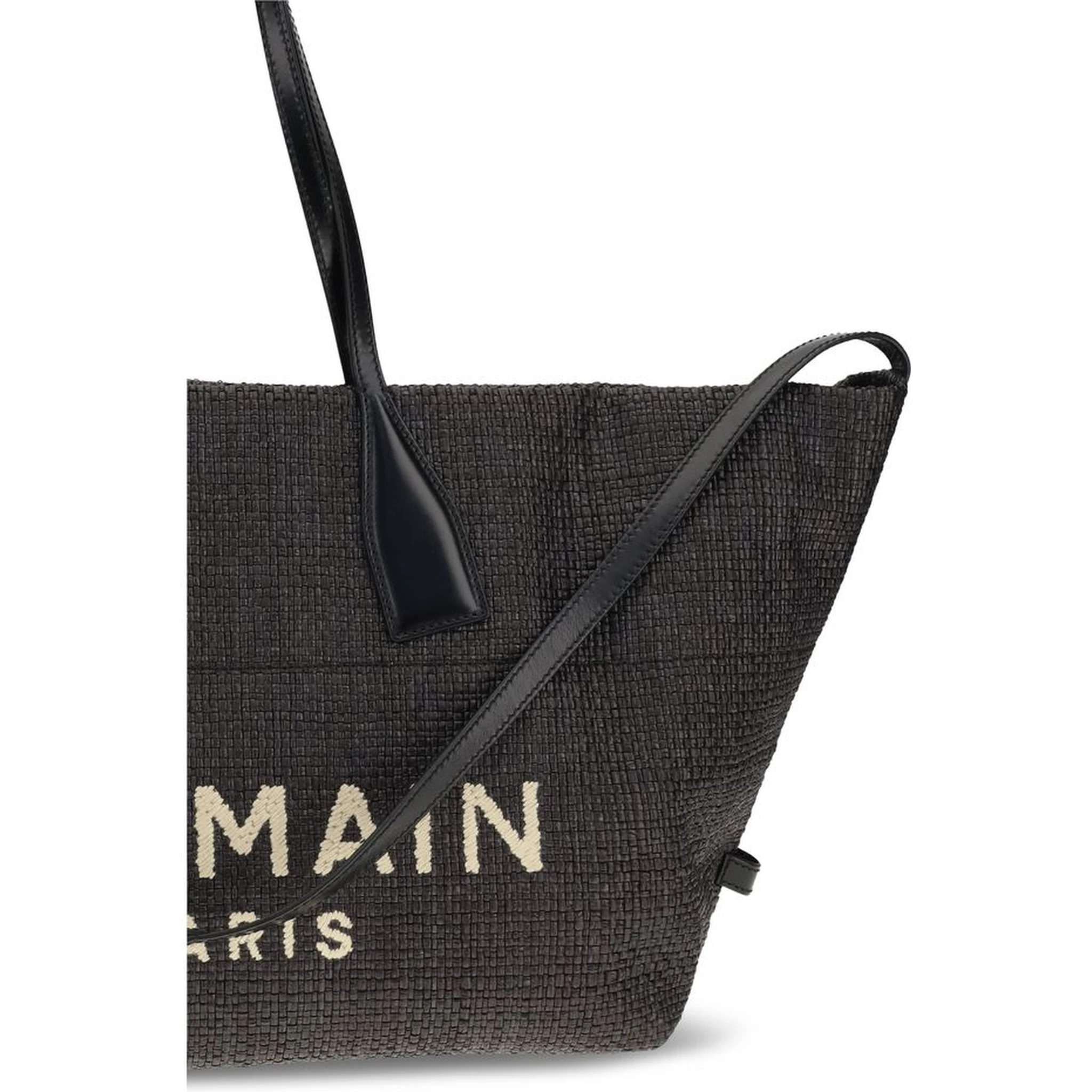 Black Raffia Shoulder Bag