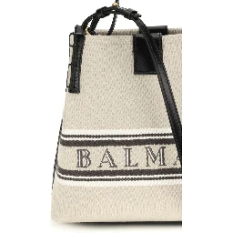 Beige Cotton Shoulder Bag