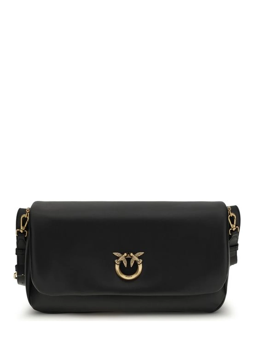 حقيبة كتف بوس توروس من جلد العجل الأسود