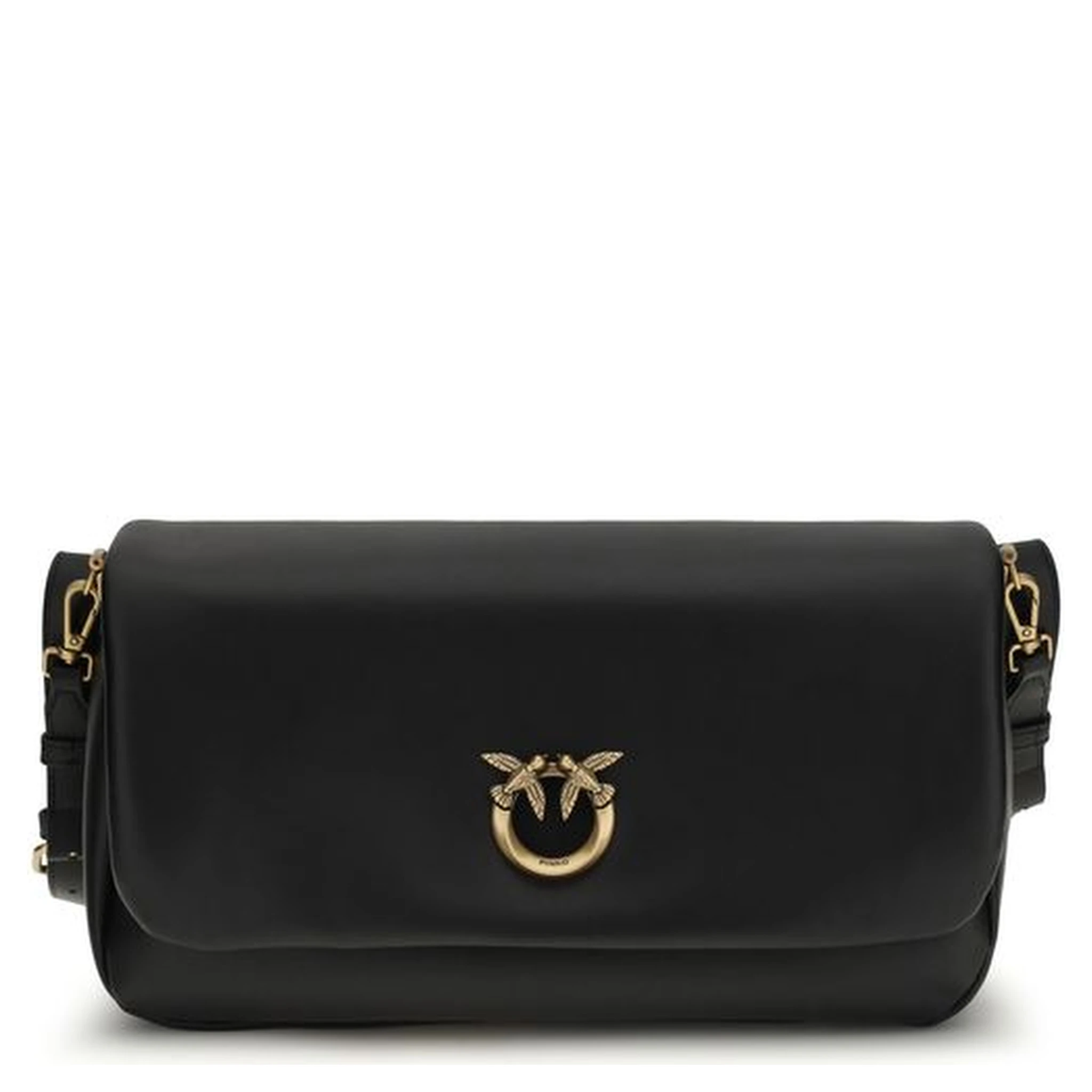 حقيبة كتف بوس توروس من جلد العجل الأسود