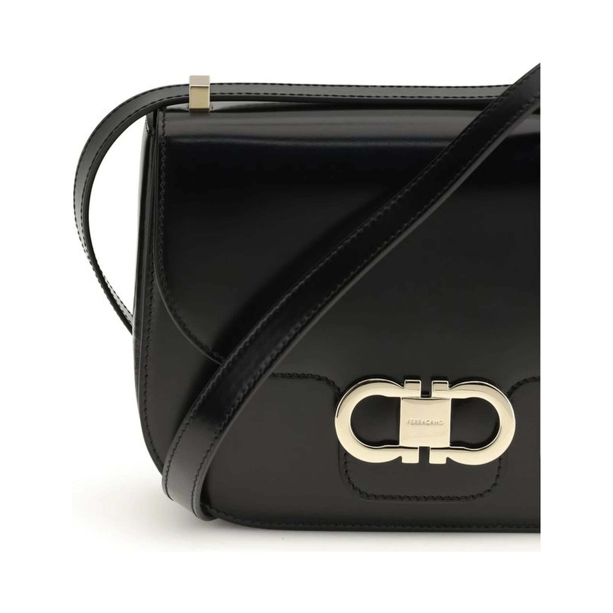 Black Calf Leather Bos Taurus Shoulder Bag