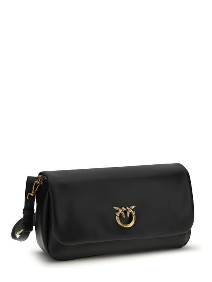 حقيبة كتف بوس توروس من جلد العجل الأسود