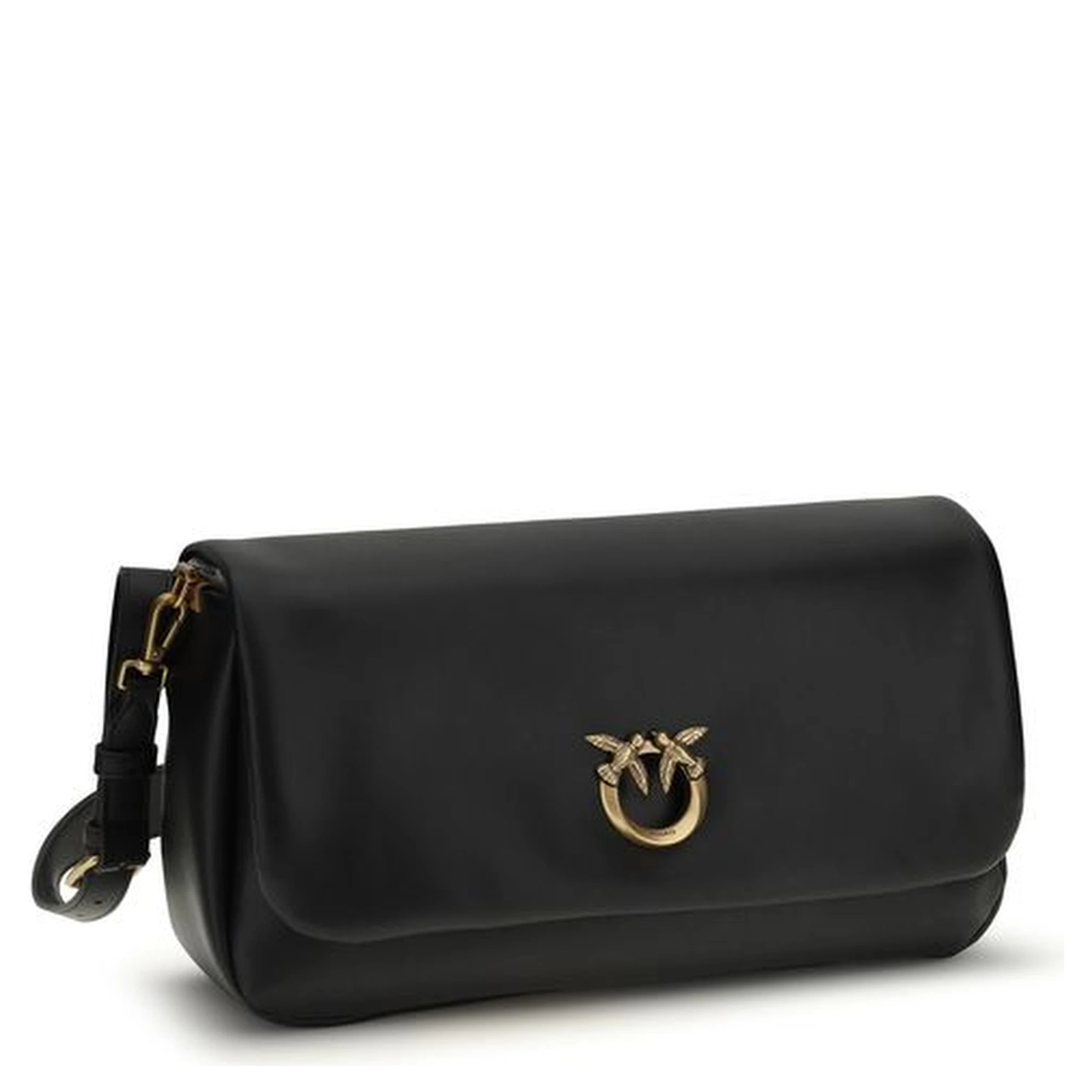 حقيبة كتف بوس توروس من جلد العجل الأسود