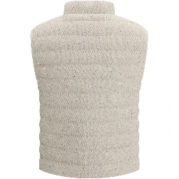 Beige Goose Down Sleveless Jacket