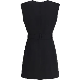 Black Fleece Wool Casual Dress