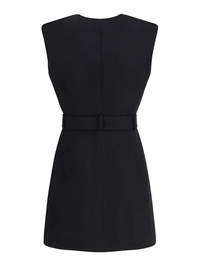 فستان كاجوال من الصوف الأسود