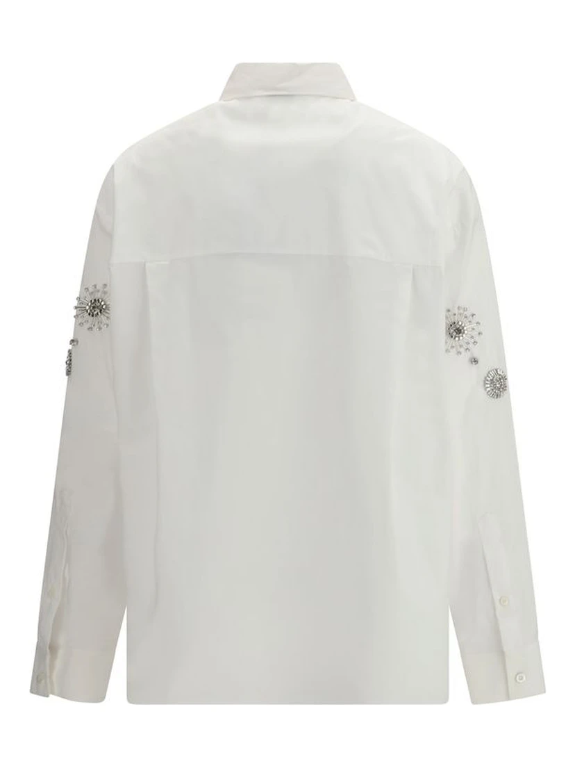 White Calf Leather Bos Taurus Pattern Shirt