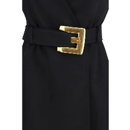 Black Fleece Wool Casual Dress