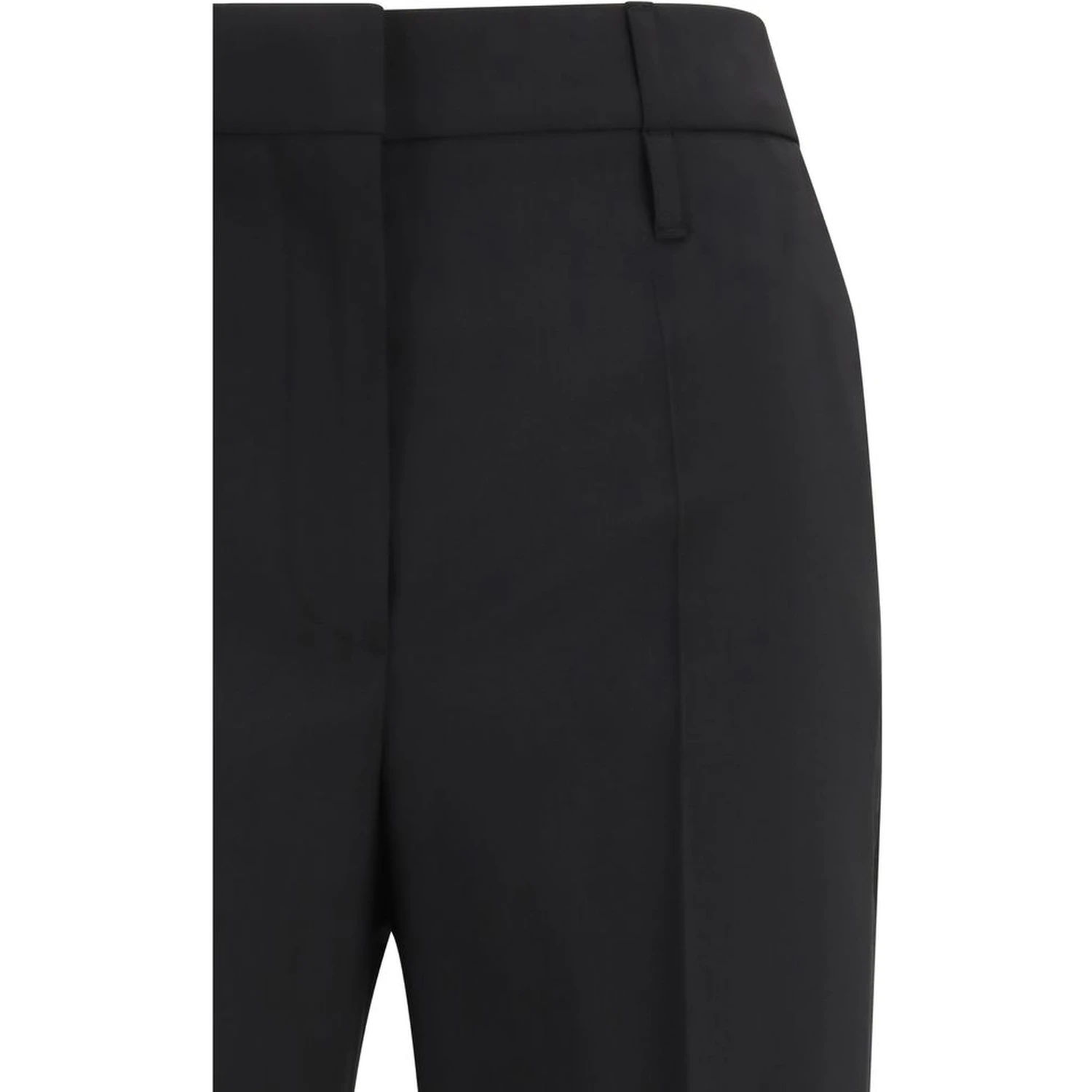 Black Fleece Wool Flared Pants
